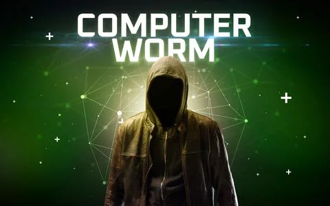 Mysterious hacker, online attack concept Stock Photos