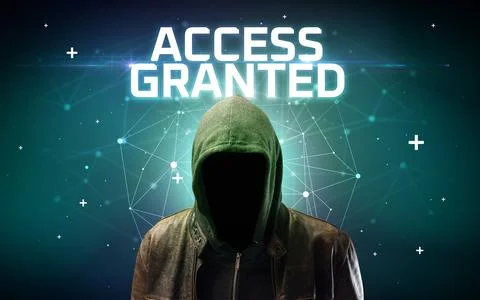 Mysterious hacker, online attack concept Stock Photos