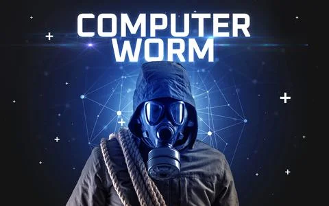 Mysterious hacker, online attack concept Stock Photos