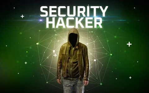 Mysterious hacker, online attack concept 写真素材