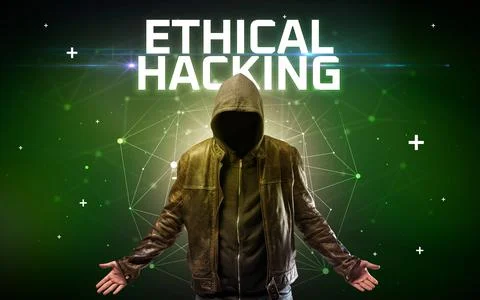 Mysterious hacker, online attack concept Stock Photos