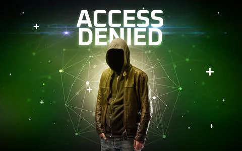 Mysterious hacker, online attack concept 库存照片