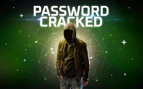 Mysterious hacker, online attack concept Stock Photos