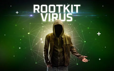 Mysterious hacker, online attack concept Stock Photos