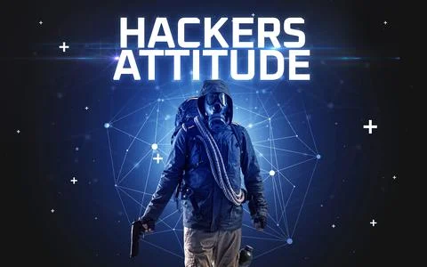 Mysterious hacker, online attack concept 写真素材