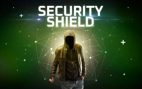 Mysterious hacker, online attack concept 写真素材