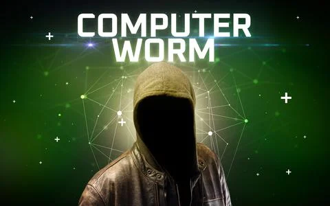 Mysterious hacker, online attack concept 写真素材