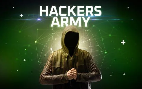 Mysterious hacker, online attack concept Stock Photos