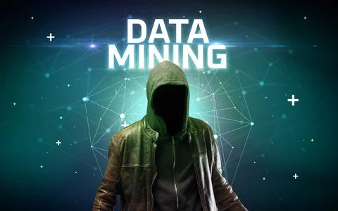 Mysterious hacker, online attack concept 库存照片