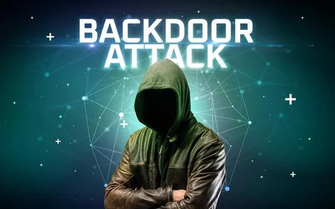 Mysterious hacker, online attack concept Stock Photos