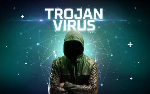 Mysterious hacker, online attack concept Stock Photos