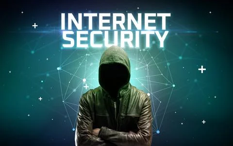 Mysterious hacker, online attack concept 写真素材