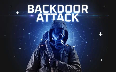 Mysterious hacker, online attack concept Stock Photos
