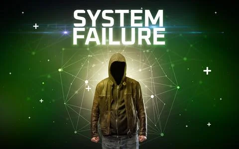 Mysterious hacker, online attack concept Stock Photos