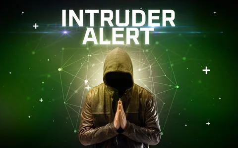 Mysterious hacker, online attack concept Stock Photos