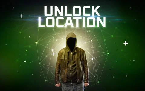 Mysterious hacker, online attack concept Stock Photos