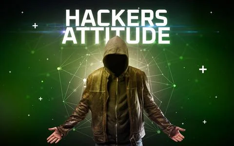 Mysterious hacker, online attack concept 写真素材