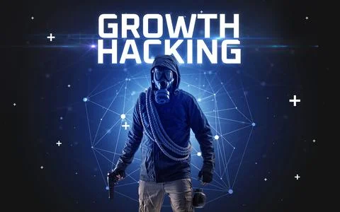 Mysterious hacker, online attack concept Stock Photos