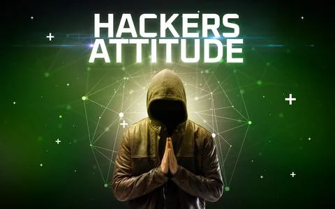Mysterious hacker, online attack concept Stock Photos