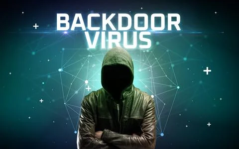 Mysterious hacker, online attack concept 写真素材