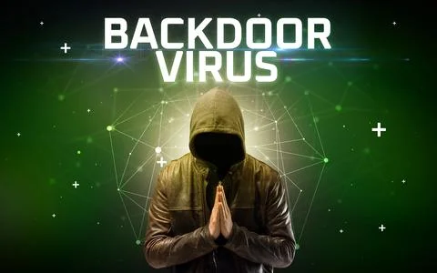 Mysterious hacker, online attack concept Stock Photos