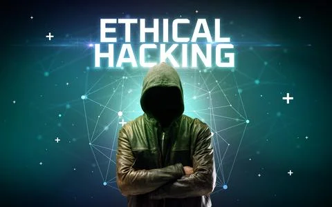 Mysterious hacker, online attack concept Stock Photos