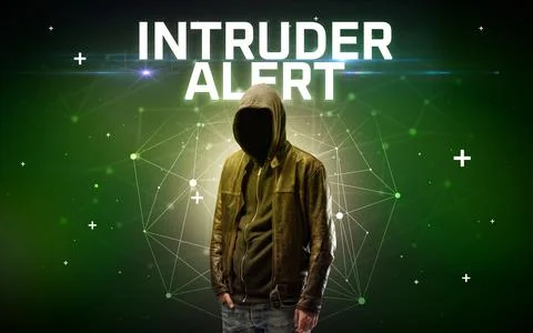 Mysterious hacker, online attack concept Stockfoto's
