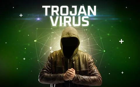 Mysterious hacker, online attack concept 写真素材