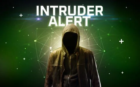Mysterious hacker, online attack concept Stock Photos