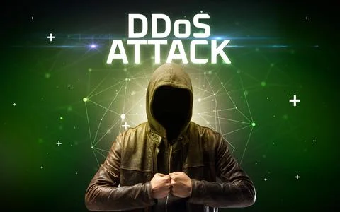 Mysterious hacker, online attack concept Stock Photos