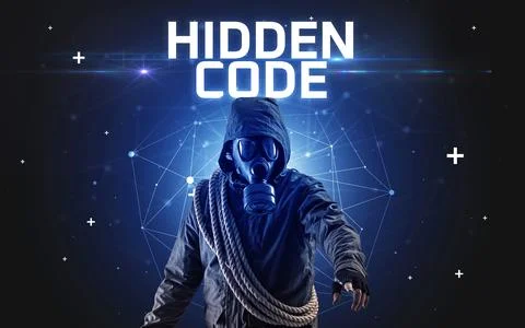 Mysterious hacker, online attack concept Foto stock