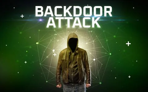 Mysterious hacker, online attack concept Stock Photos