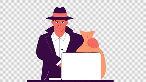Mysterious hacker in a suit. Stock Footage 321518321