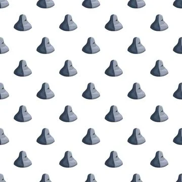 Mysterious hooded figures repeat in a seamless graphic pattern Illustrazione stock