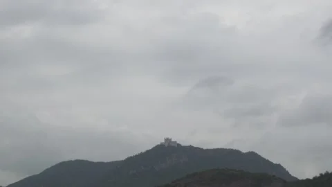 A mysterious isolated fort/palace on a hill top. Stock Footage