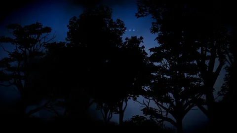 Mysterious lights hovering in the night sky Stock Footage 127798273