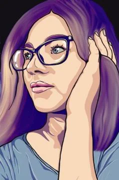 Mysterious look of a girl Stock-Illustration