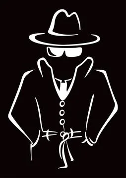 Mysterious man in the hat Stock Illustration