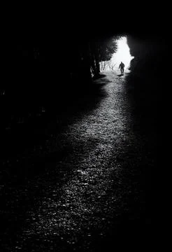 Mysterious man on a path Stock Photos