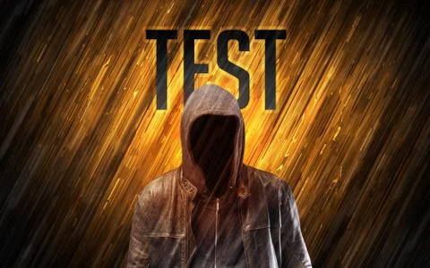 Mysterious man with security concept Foto stock