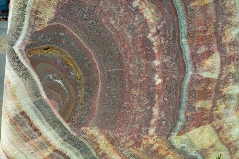 The mysterious multi-colored layers that formed in the ancient marble and s.. 스톡 사진