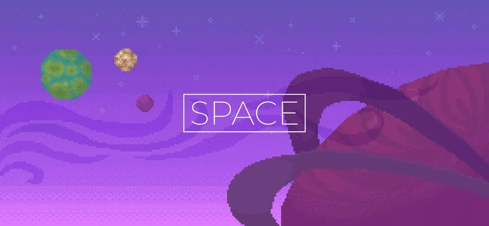 Mysterious Outer Space with Planets and Cosmic Elements in Minimalist Style 스톡 일러스트