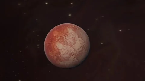 A mysterious planet rotates on its axis in the darkness of the universe. Video stock 302168209