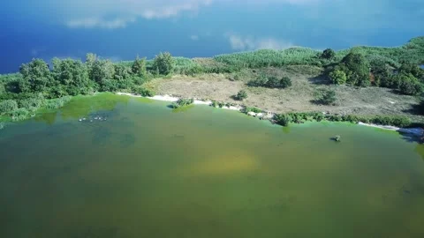 Mysterious Ponds in the Green Thicket on Trakhtemirovsky Pivostrovi. Stock Footage 315786963
