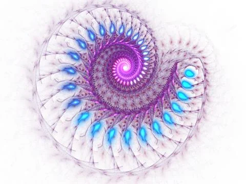 Mysterious psychedelic relaxation pattern. Multi color fractal spiral lines e 库存插图