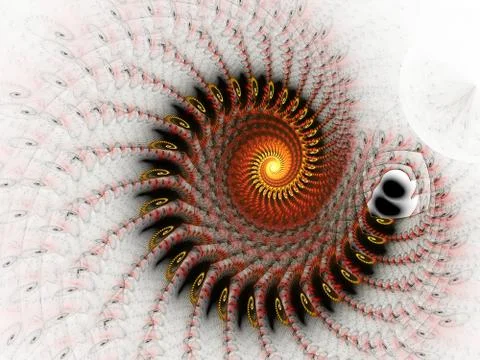 Mysterious psychedelic relaxation pattern. Multi color fractal spiral lines e イラスト素材