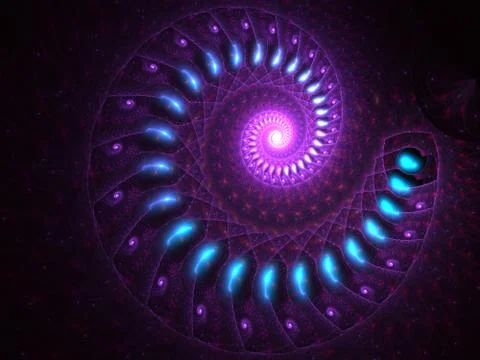 Mysterious psychedelic relaxation pattern. Multi color fractal spiral lines e Ilustración de archivo