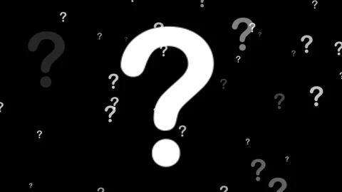 Mysterious Question Mark Symbol on Black Background with Smaller Question M.. Video stock 338216130