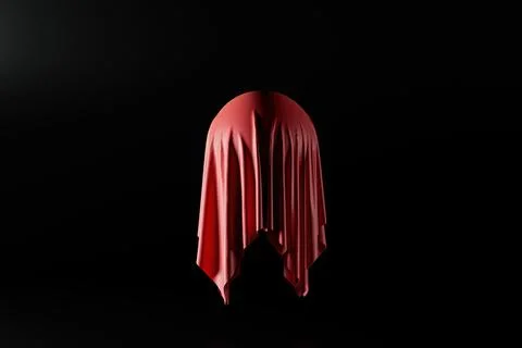 Mysterious round object covered by red cloth Stock Illustration