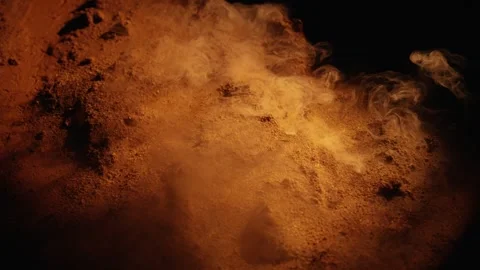Mysterious sandy ground with white smoke Stock Footage 341294514